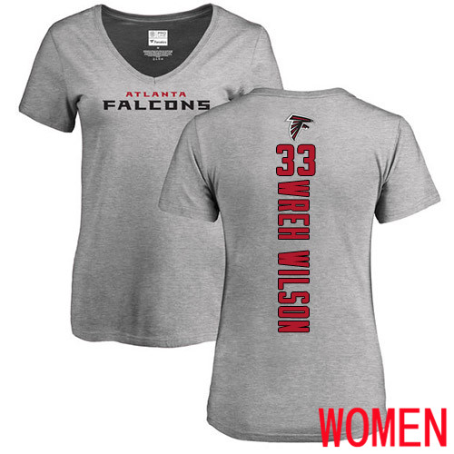 Atlanta Falcons Ash Women Blidi Wreh-Wilson Backer NFL Football #33 T Shirt